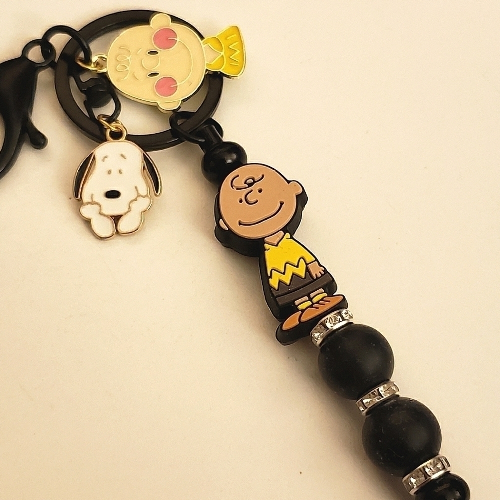Hand Crafted Beaded Charlie Brown Keychain
